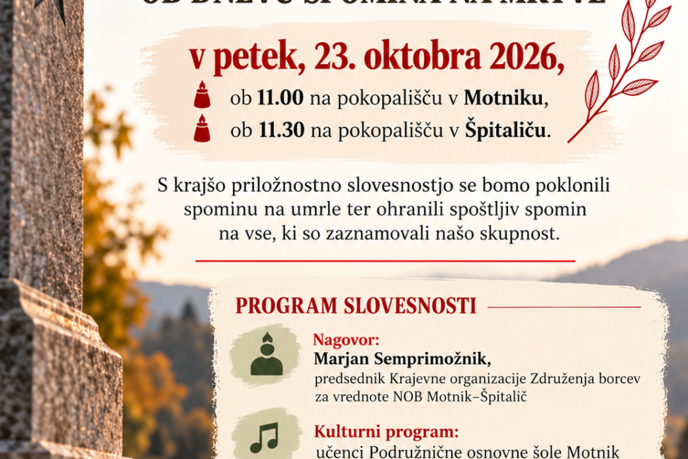 Žalna slovesnost ob dnevu spomina na mrtve